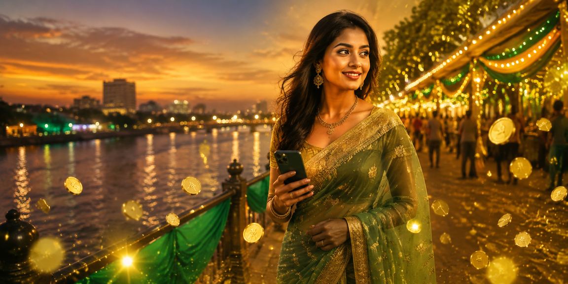 খুলনায় শাড়ি পরা নারী মোবাইলে ক্যাসিনো ও ম্যাচ অডস দেখছেন