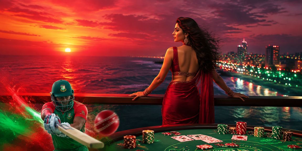 সেন্ট মার্টিনে লাল-সবুজ পতাকার পটভূমিতে ক্রিকেট বেটিং অডস দেখছেন খেলোয়াড়